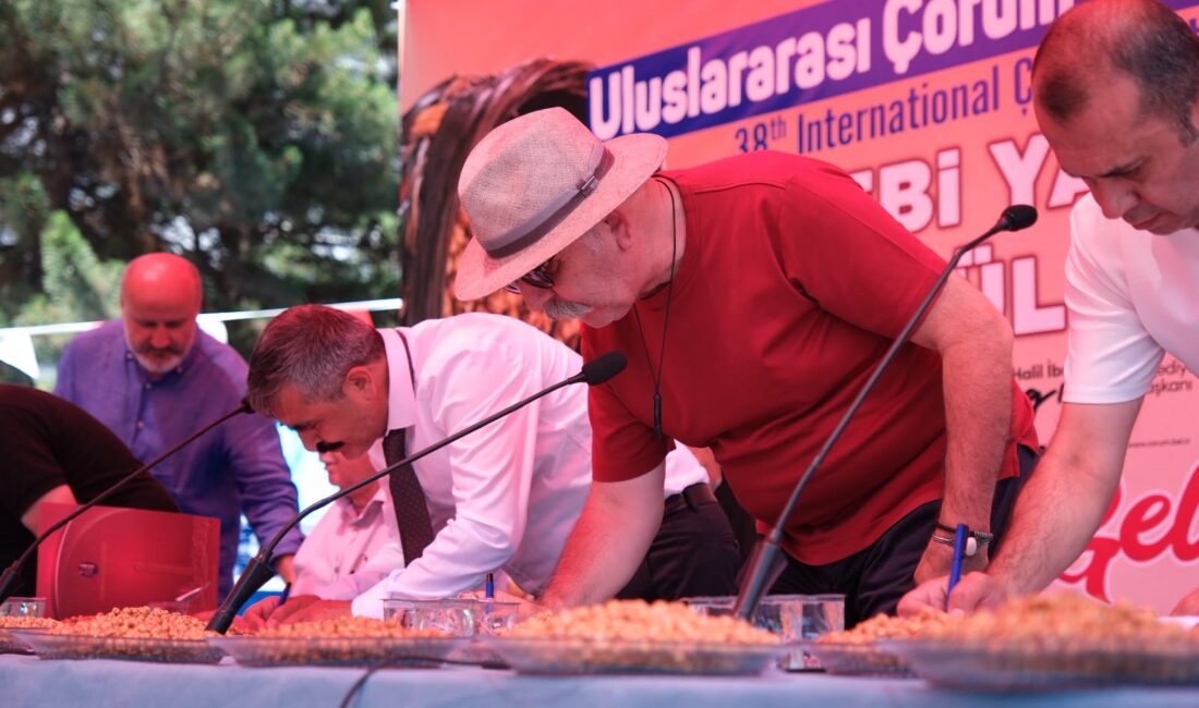 Uluslararası Çorum Hitit Fuarı ve Festivali kapsamında düzenlenen leblebi yarışması,